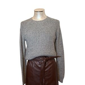 Uniqlo Women’s Sweater Crewneck Chunky Like New heather gray wool blend Small